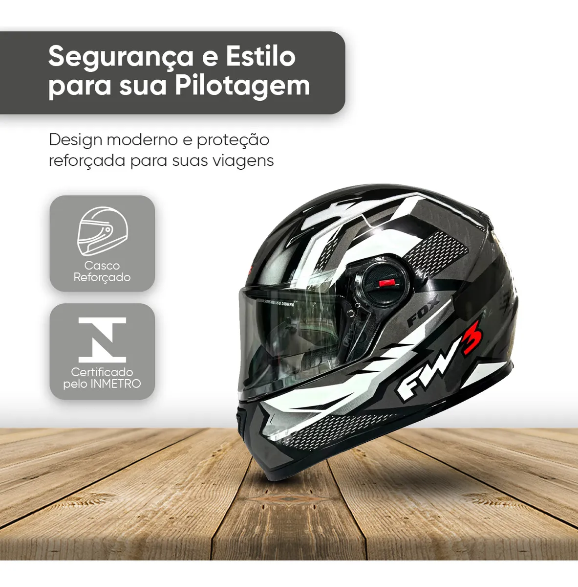 Capacete Fw3 gtx fox grafite brilhante - Segurança e Estilo