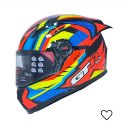 Capacete FW3 GT Racing Bolt Laranja Amarelo Azul C/Óculos